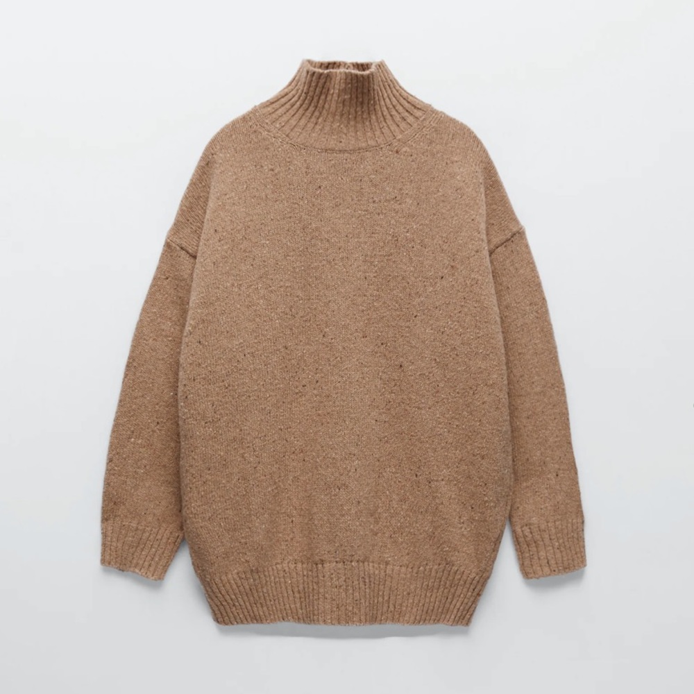 Zara Wool Blend Tan Sweater